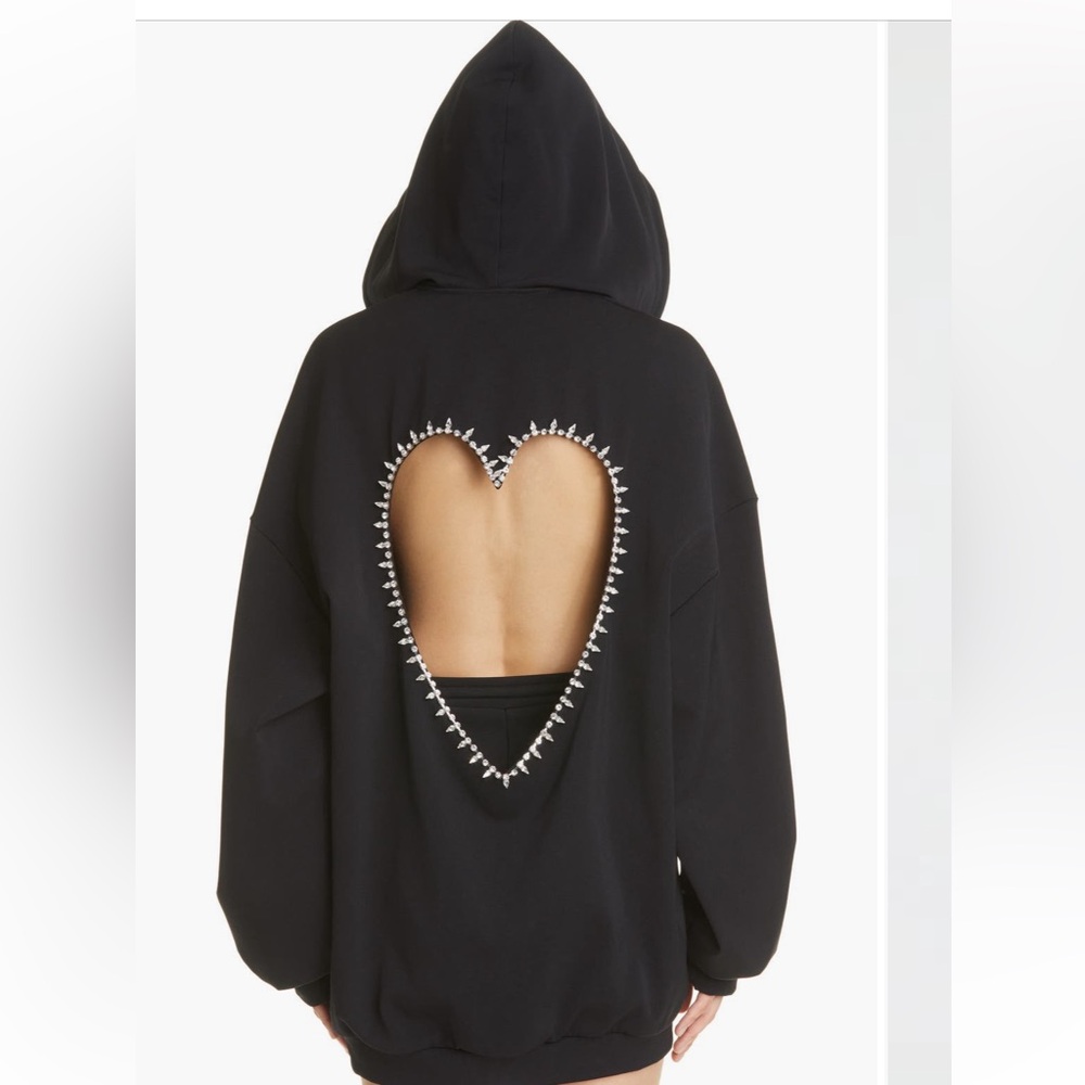 AREA Black Hoodie with Heart Cutout